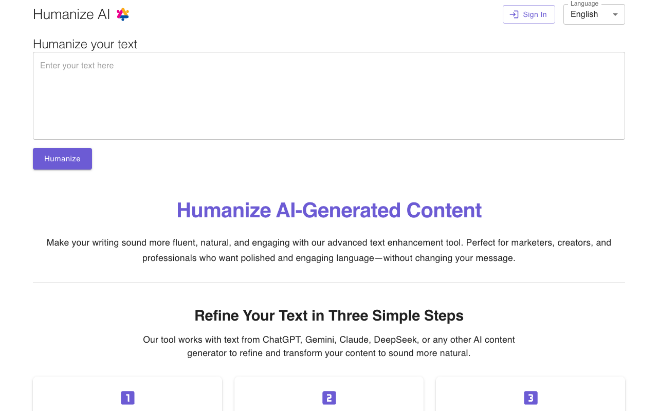 Humanize AI - Transform your AI generated text to feel like human-written