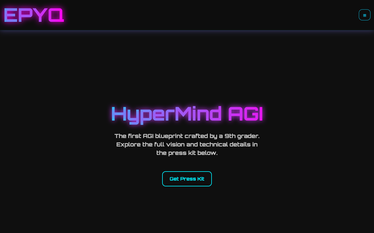 HyperMind AGI - The first AGI blueprint designed by a 9th grader