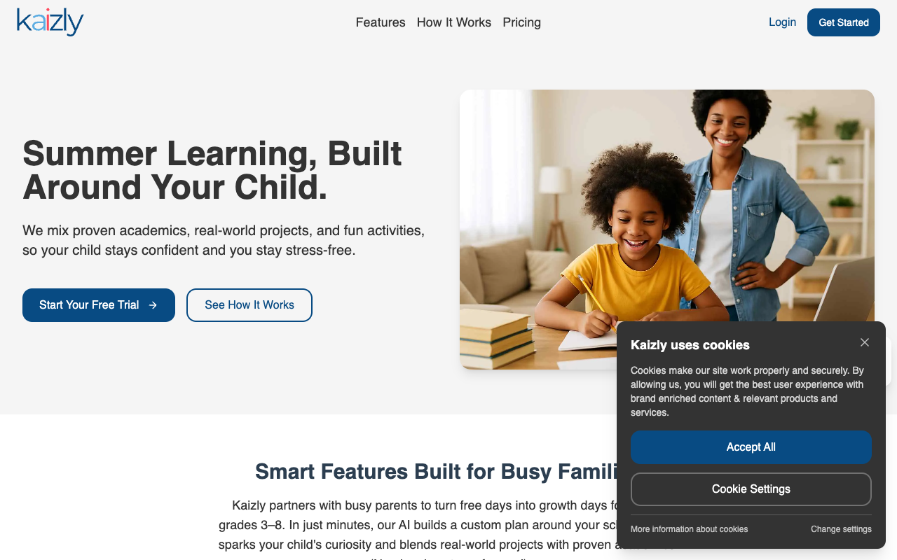 Kaizly - An AI-powered platform that creates personalized summer learning plans for your child
