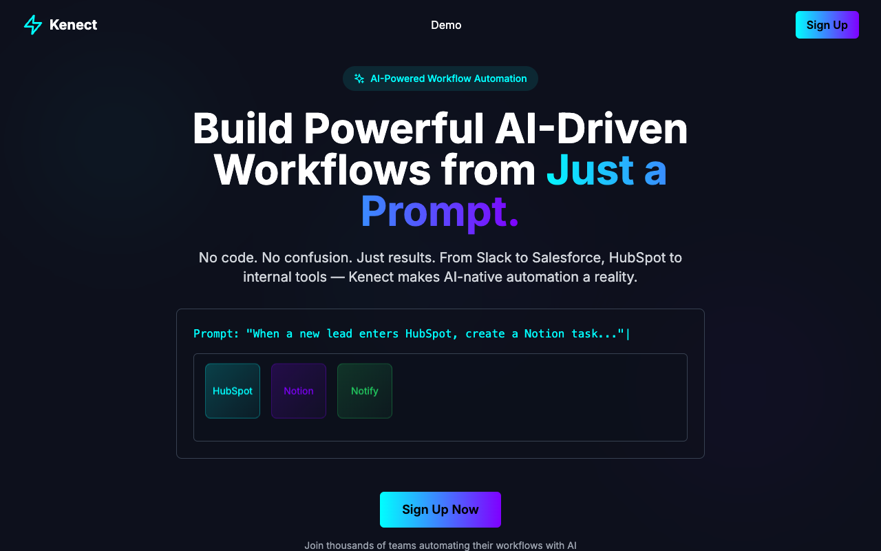 Kenect - Transforming Natural Language into Automated Workflows