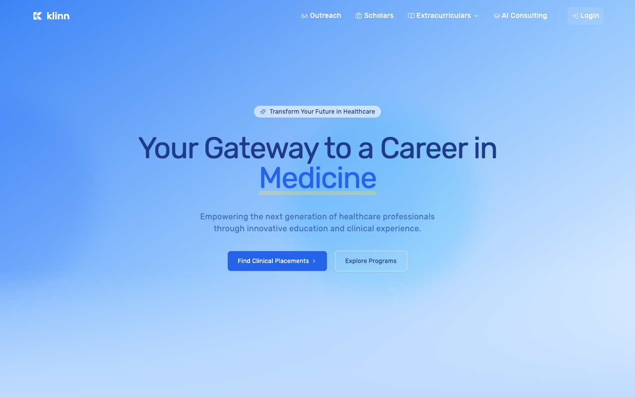 Klinn - Quick and personalized cold emailing for pre-med internships