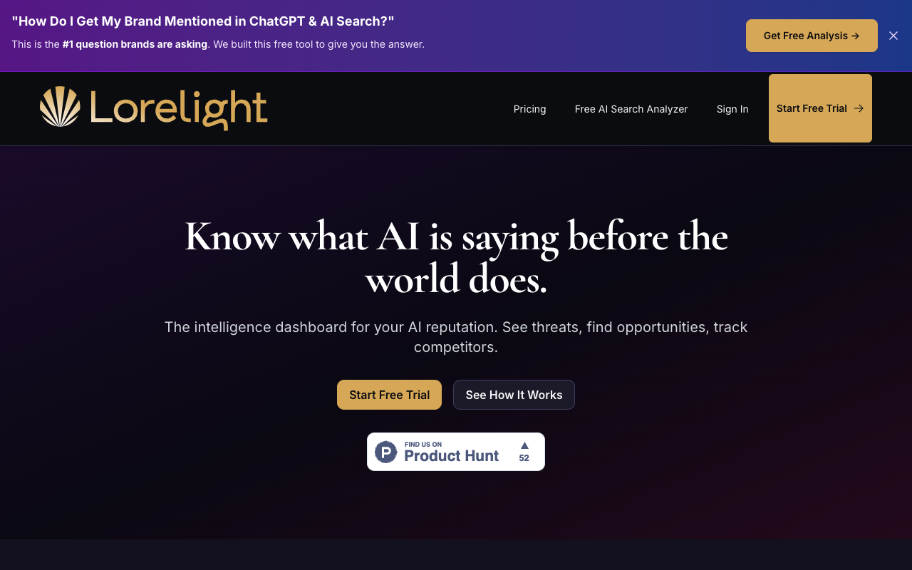 Lorelight - Discover what AI platforms really say about your brand