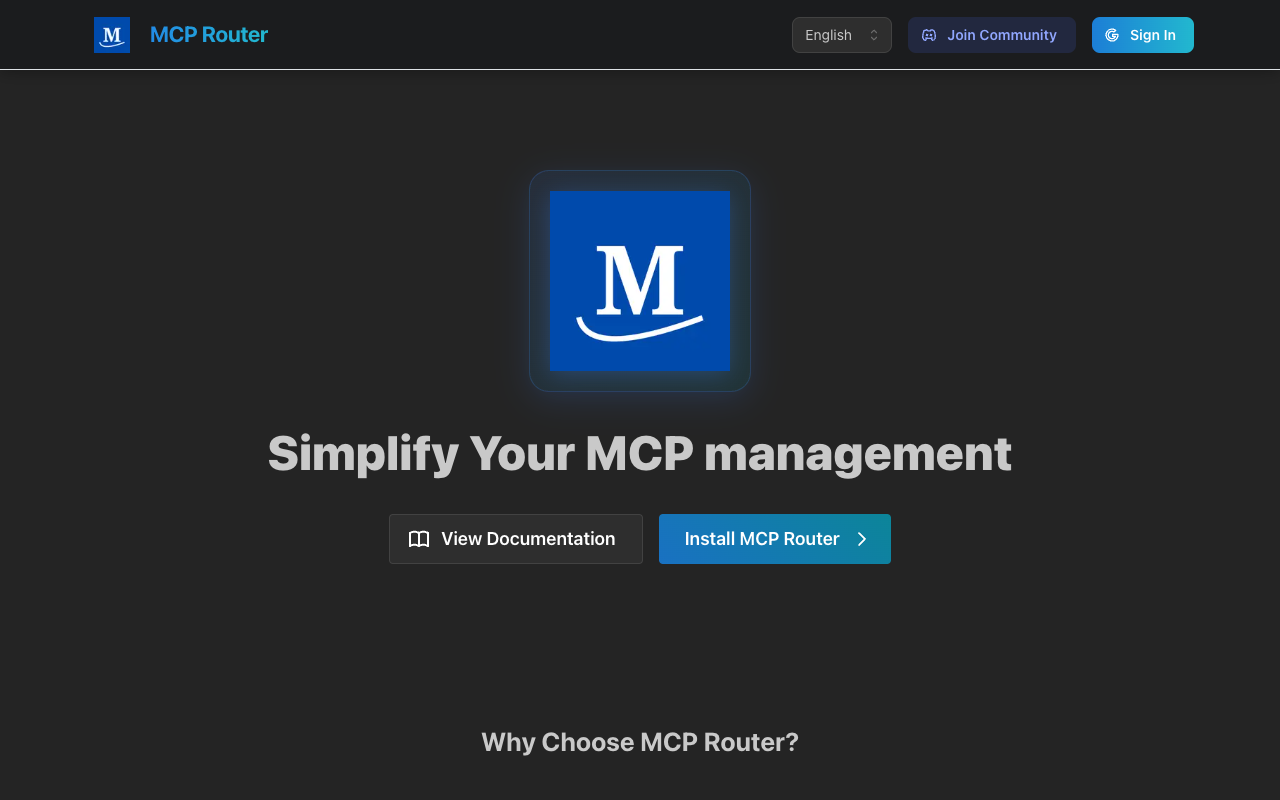 MCP Router - The ultimate tool for managing your Model Context Protocol servers