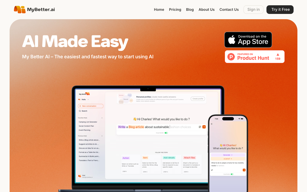 My Better AI for iOS - The easiest way to introduce generative AI to everyone