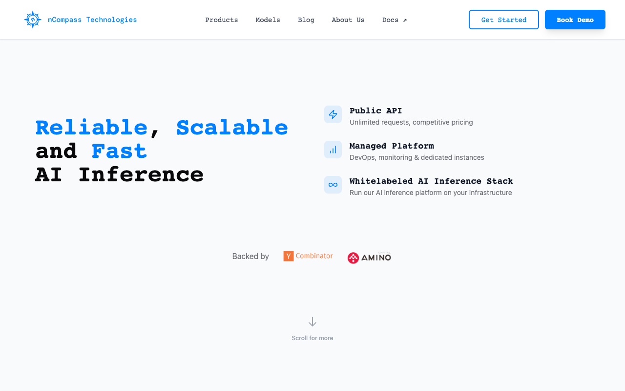 nCompass Tech - A fast and reliable AI inference platform for HuggingFace models