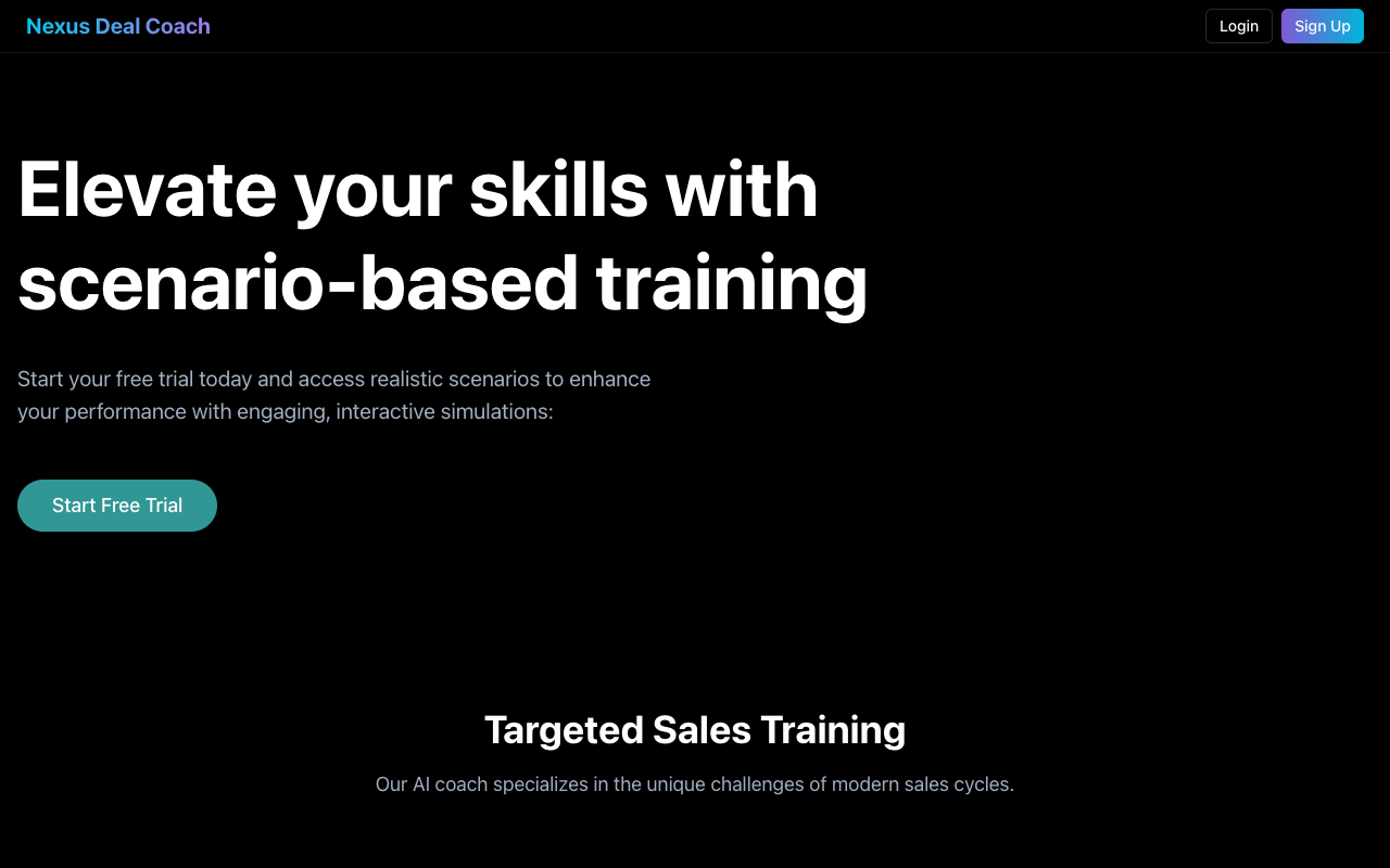 Nexus Deal Coach - An AI platform for simulating sales calls and coaching teams