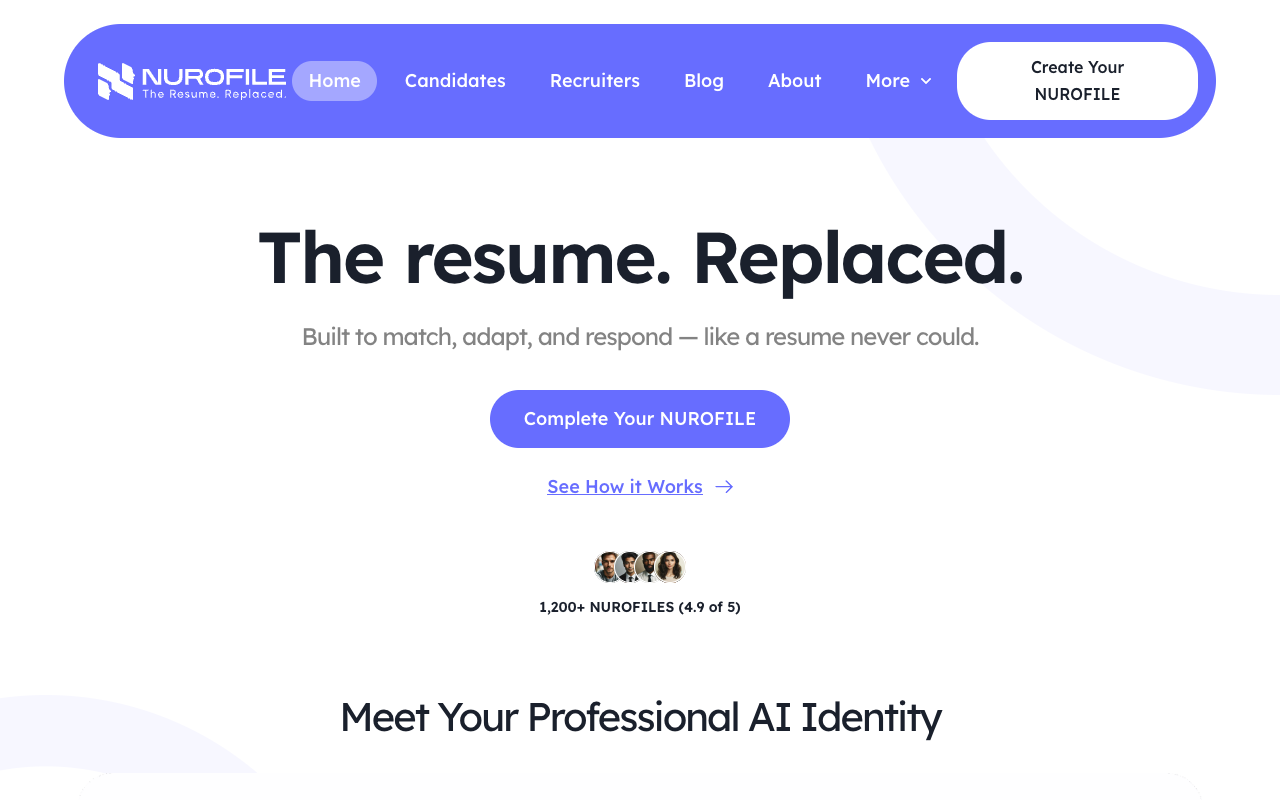 NUROFILE - The AI identity that replaces traditional resumes