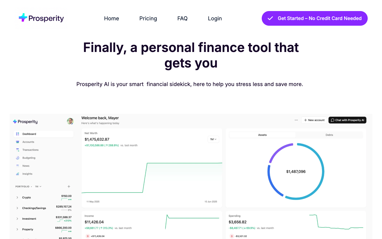 Prosperity AI - Your Intelligent Financial Assistant for Personal Finance Management