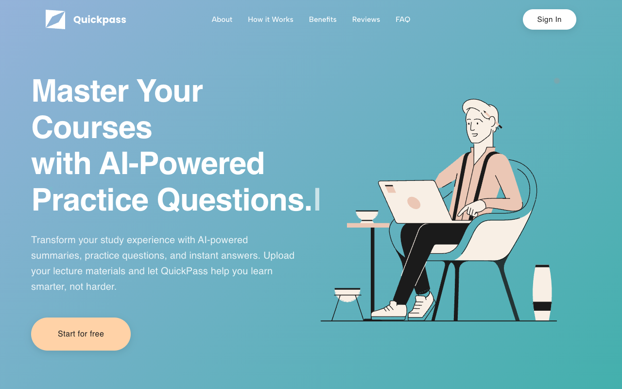 QuickPass - An AI tool that transforms lecture slides and exams into summaries and smart questions