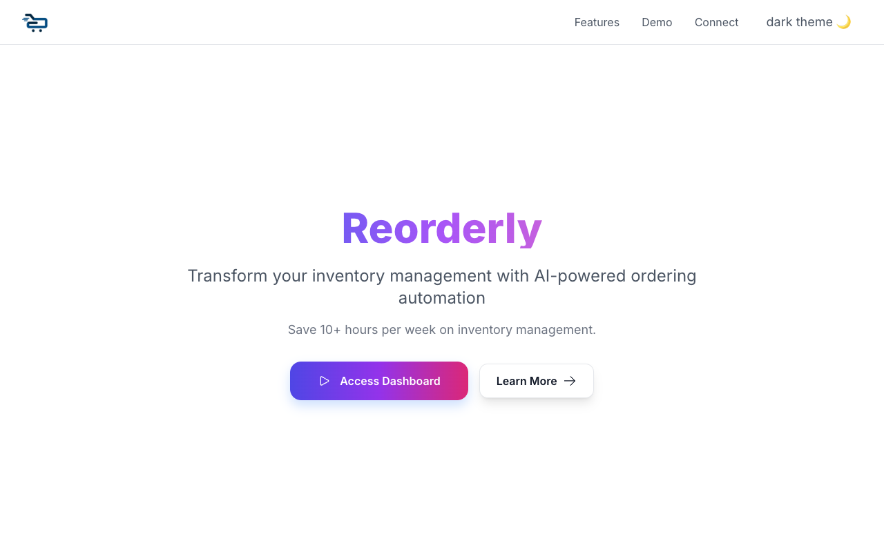 Reorderly - AI automation for inventory replenishment that simplifies your supply chain