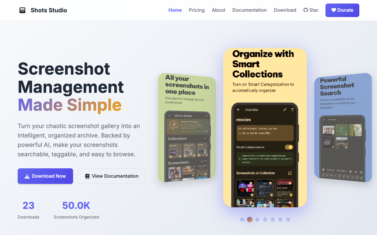 Shots Studio - An AI-powered tool for managing and organizing your screenshots
