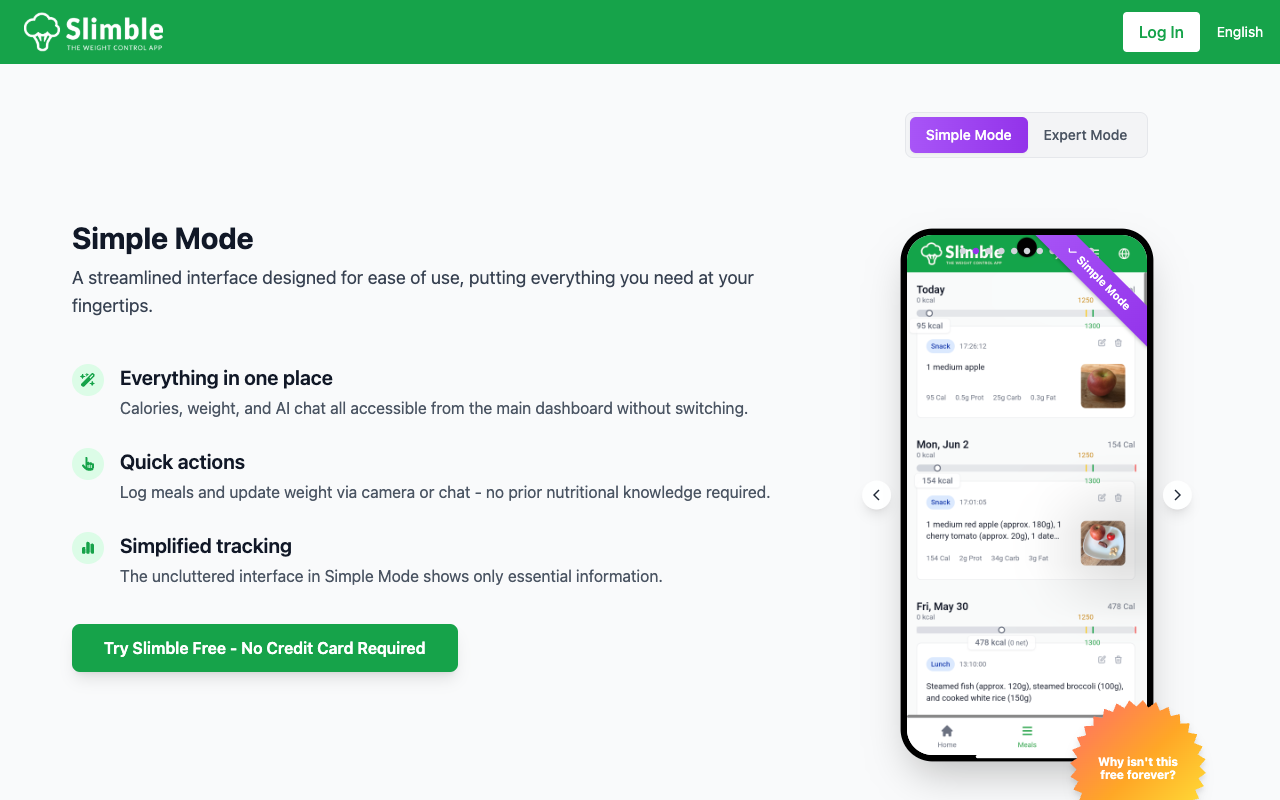 Slimble - The weight control app that helps you optimize your diet and achieve health goals