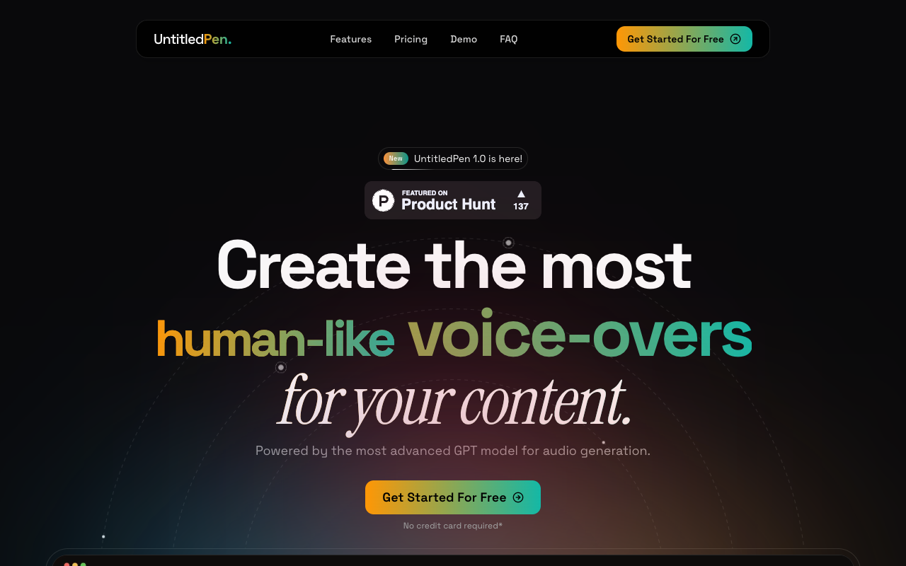 UntitledPen - Create human-like voiceovers for your content in seconds