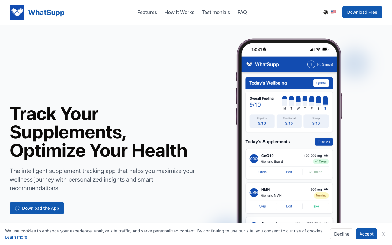 WhatSupp - An AI tool that helps you discover which supplements work for you