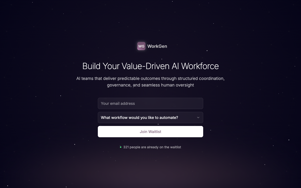 WorkGen - Build your value-driven AI workforce with no-code solutions