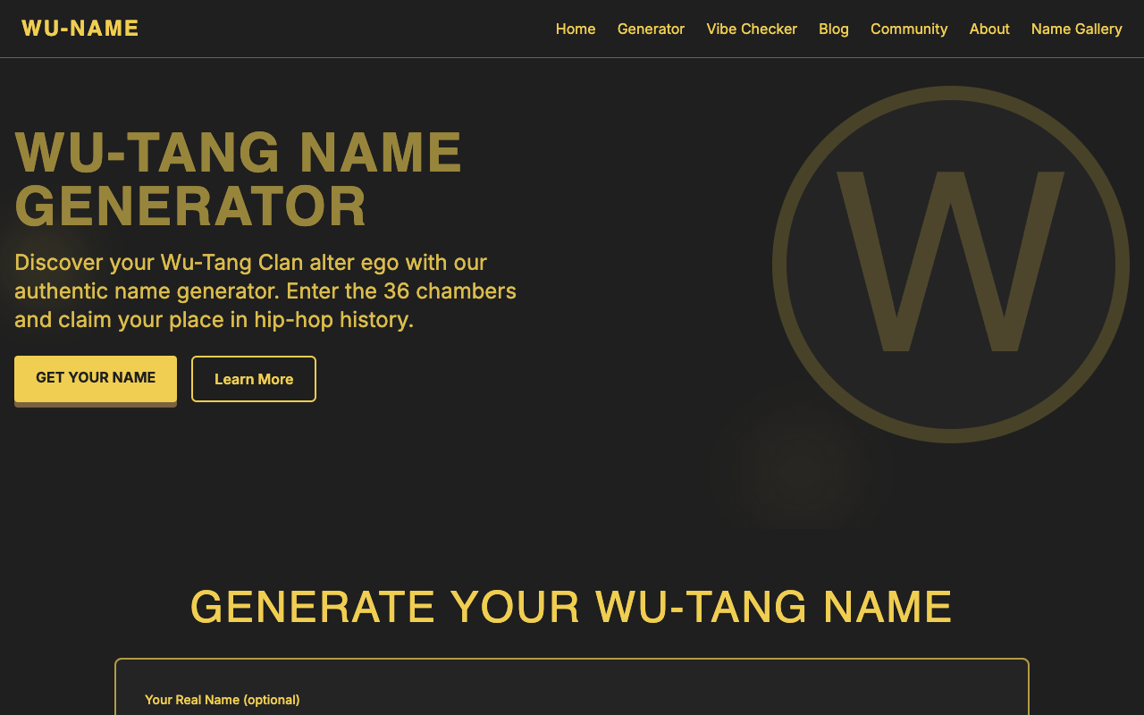 Wu-Tang Name Generator - Create Your Unique Wu-Tang Clan Name with AI