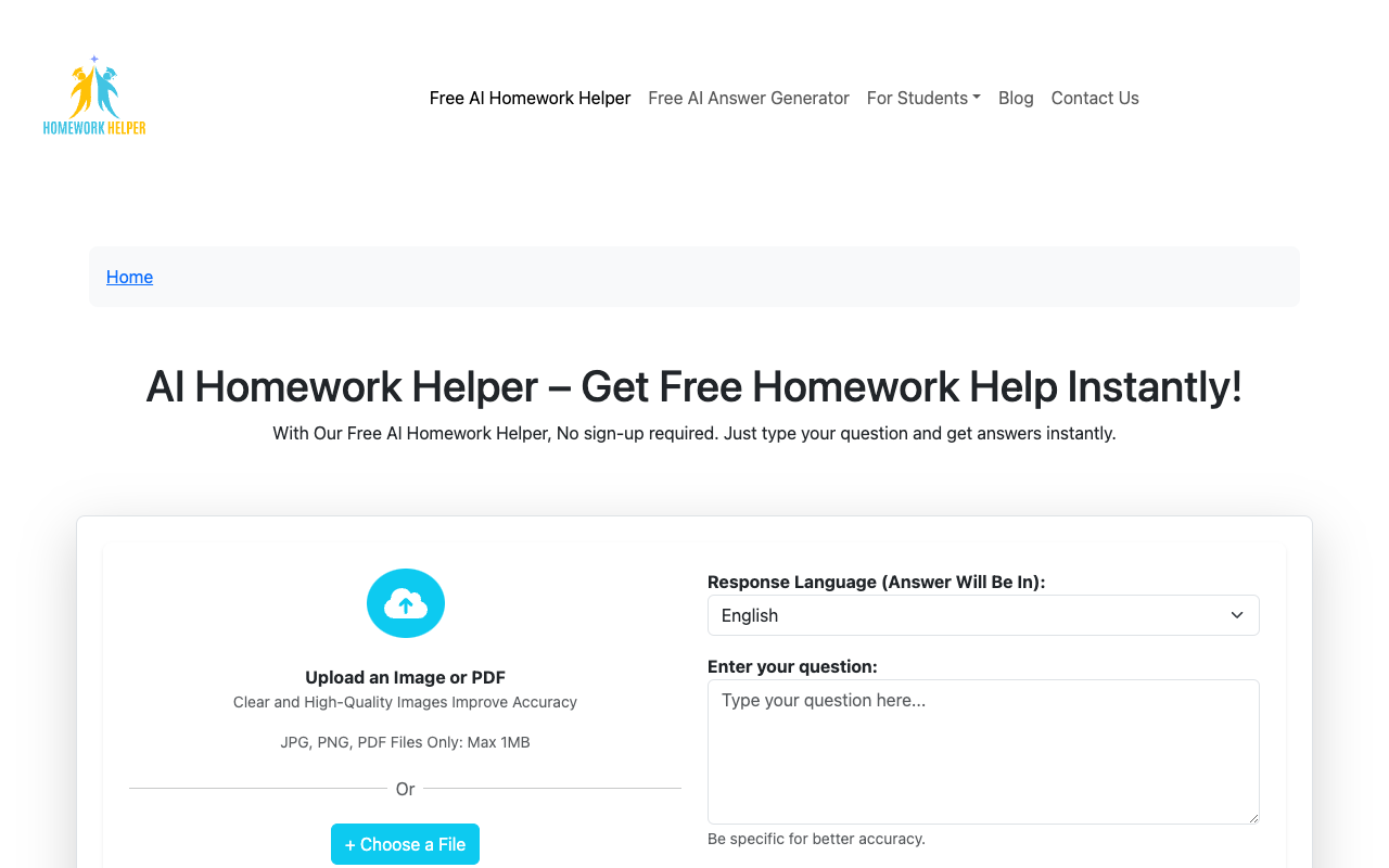 AI Homework Helper - A Free Online Homework Assistant for Instant Help