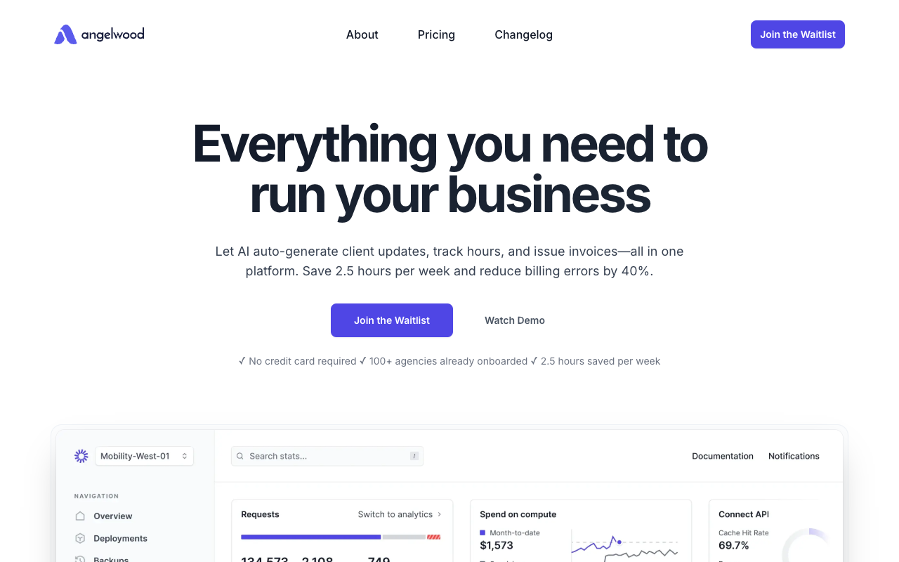 Angelwood - An AI-native platform to streamline your agency or consultancy operations