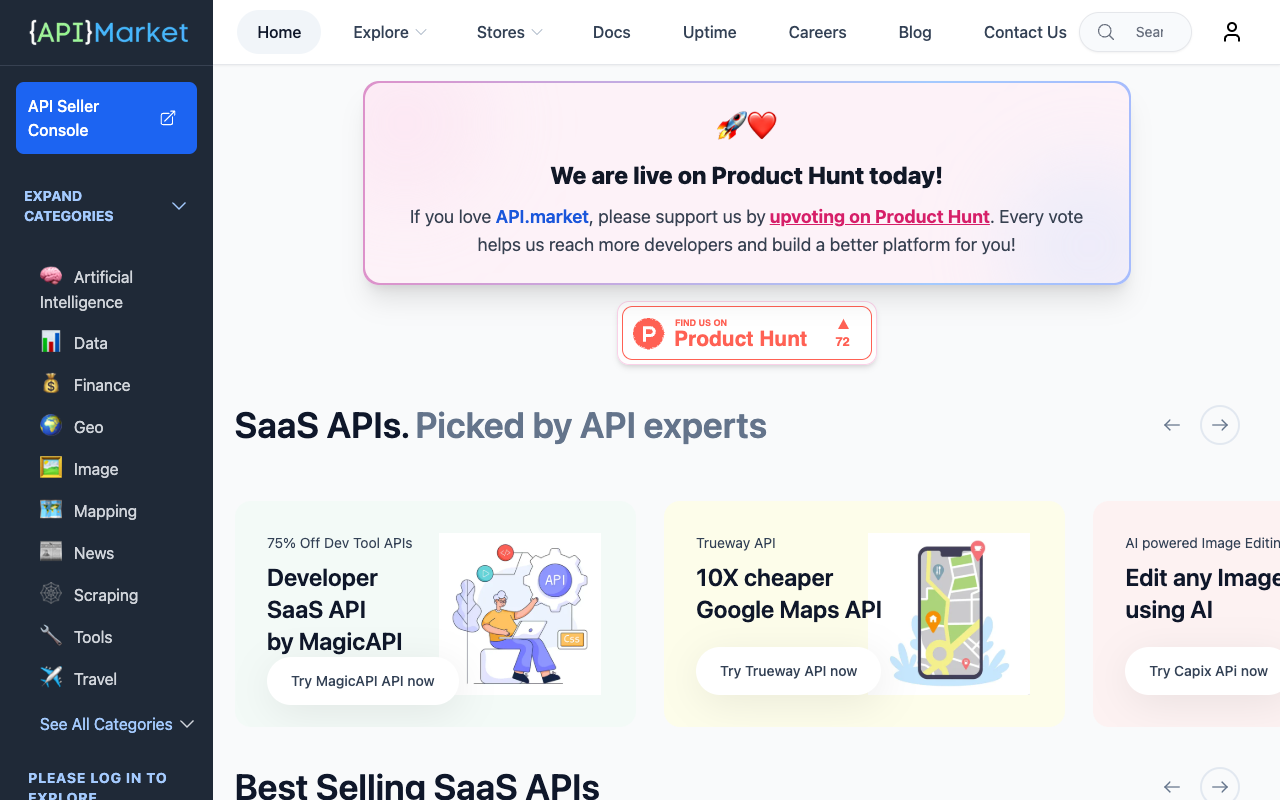 API.market - A marketplace for developers to buy and sell APIs and AI models