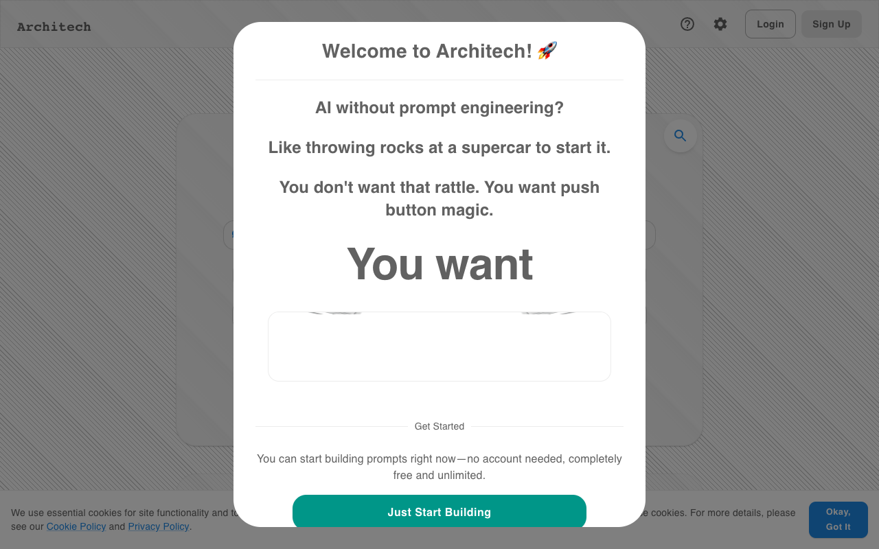 Architech - A user-friendly platform for creating and managing AI prompts AI prompt-engineering tools