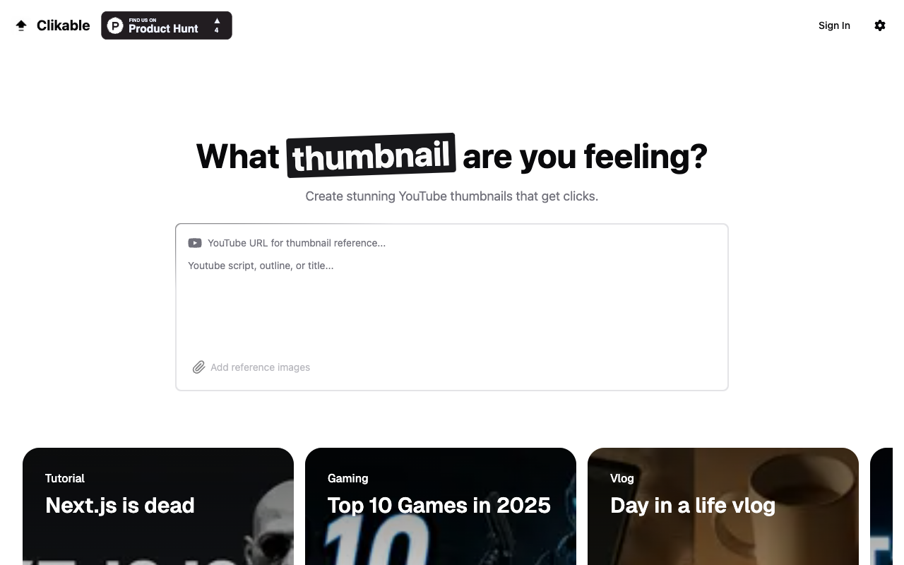 Clikable - Create stunning YouTube thumbnails that get clicks. YouTube thumbnails AI