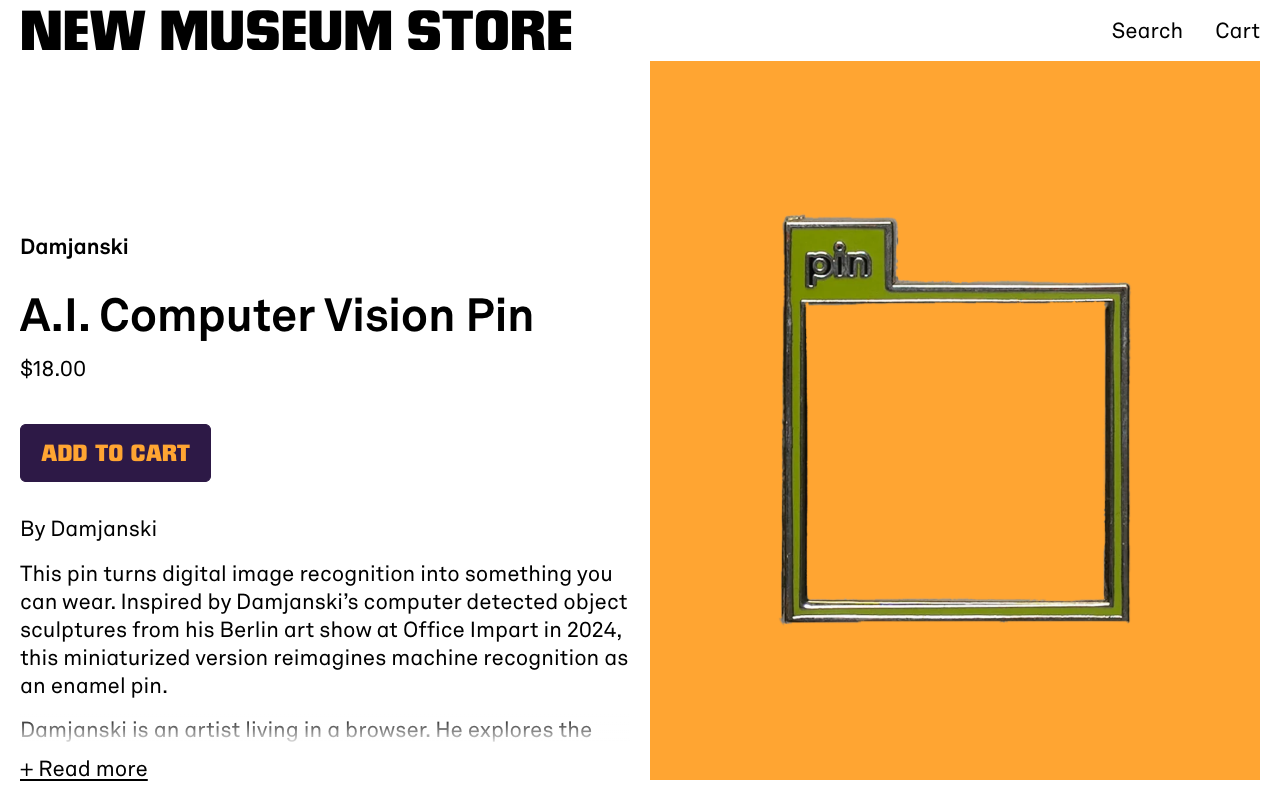 Computer Vision Pin - The nerdiest enamel pin that turns digital image recognition into wearable art