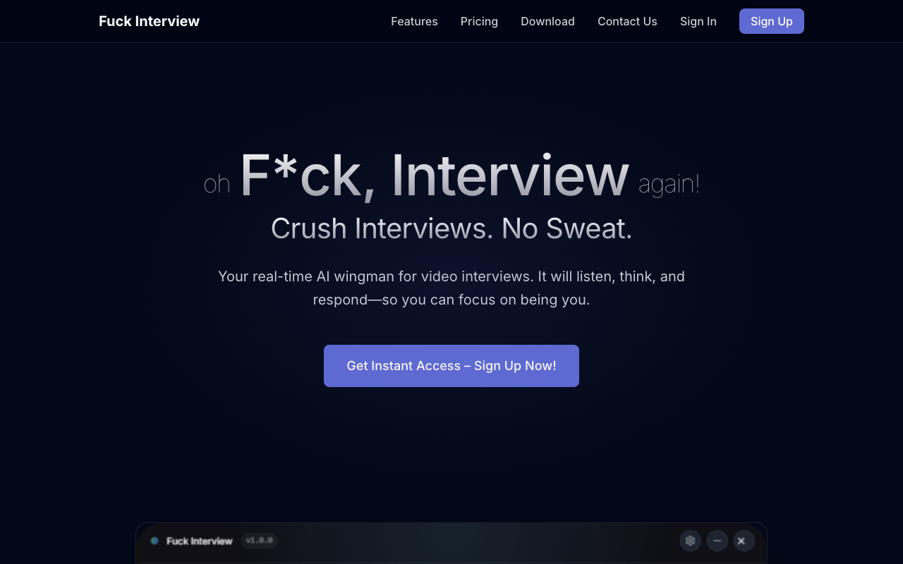 FuckInterview - Your AI assistant for seamless video interviews