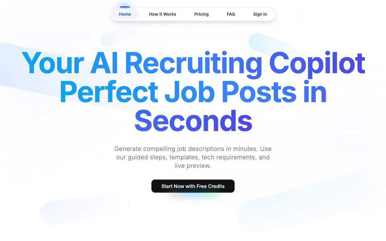JobSmith - Create professional job descriptions instantly with AI job-descriptions AI recruitment