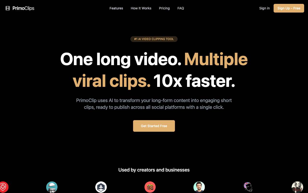 PrimoClip - Turn podcasts into viral clips in seconds with AI