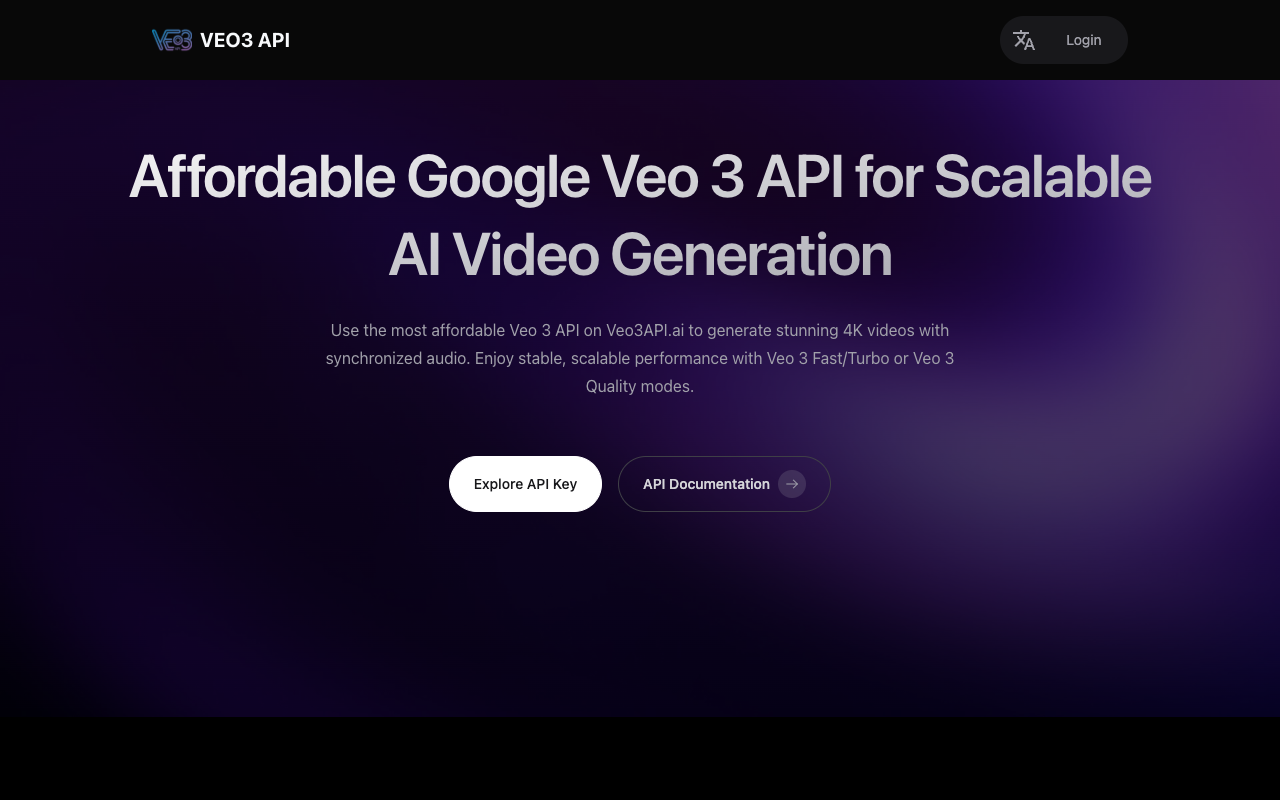 Veo3API.ai - Affordable API for Fast and Quality AI Video Generation