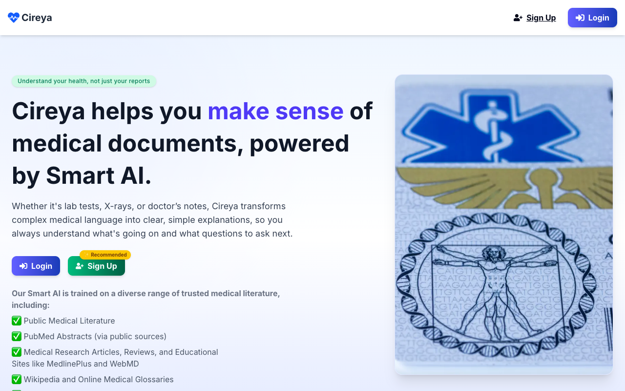 Cireya - AI-powered health support to help you understand your medical records