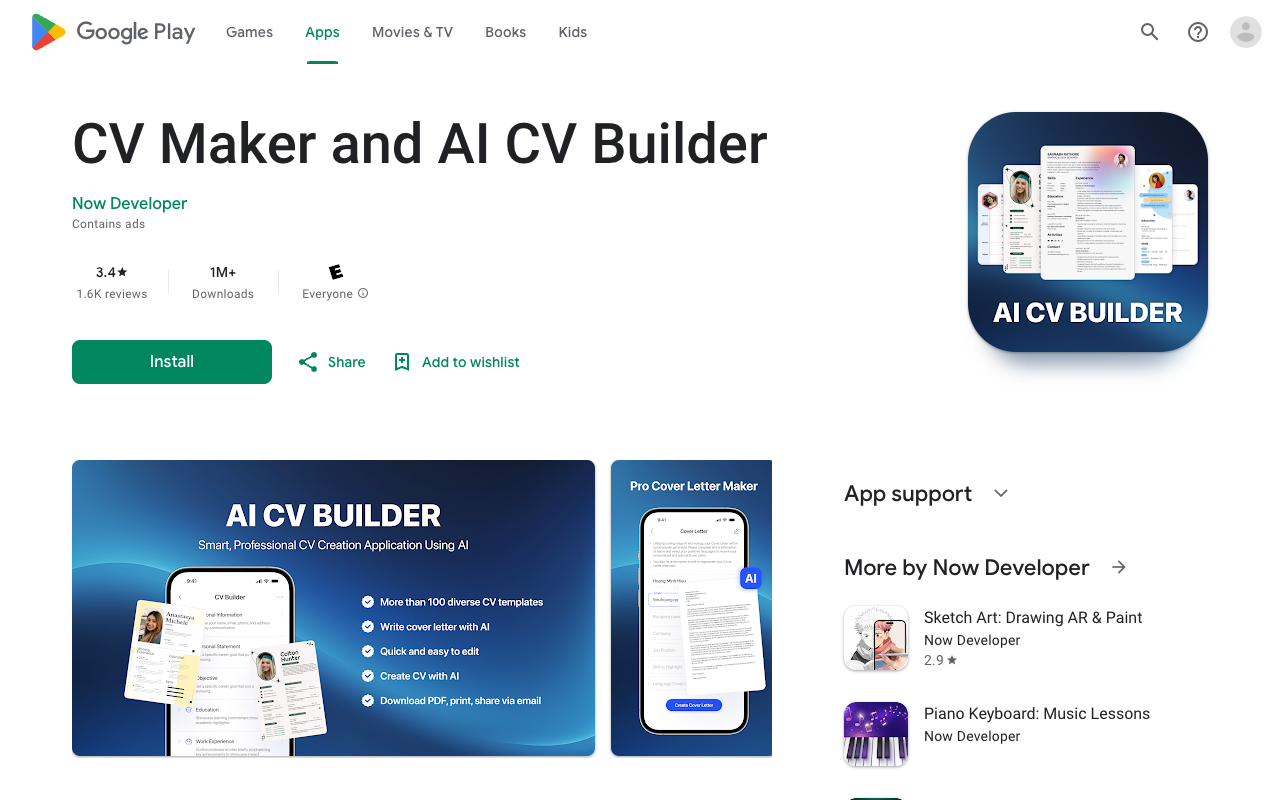 CV Builder.AI - Create your resume in minutes with stunning templates