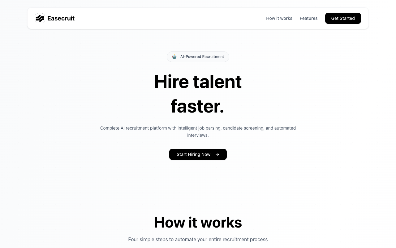 Easecruit - An AI-powered recruitment platform that speeds up hiring and improves effectiveness