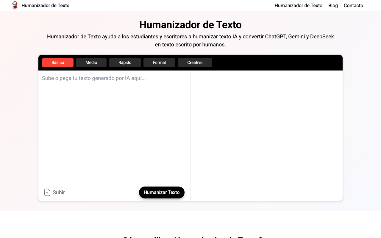 Humanizador de Texto - A Free AI Tool to Humanize Your Spanish Content