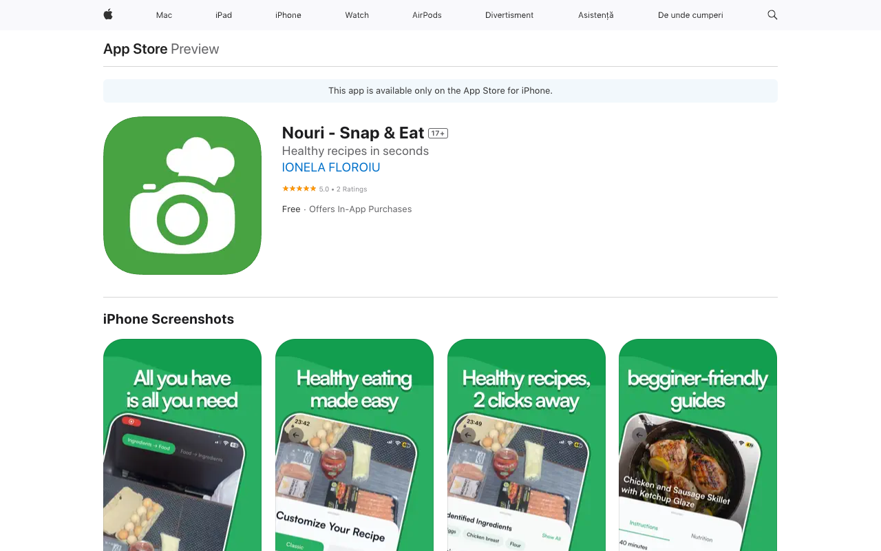 Nouri - An AI app that helps you create healthy recipes from your ingredients