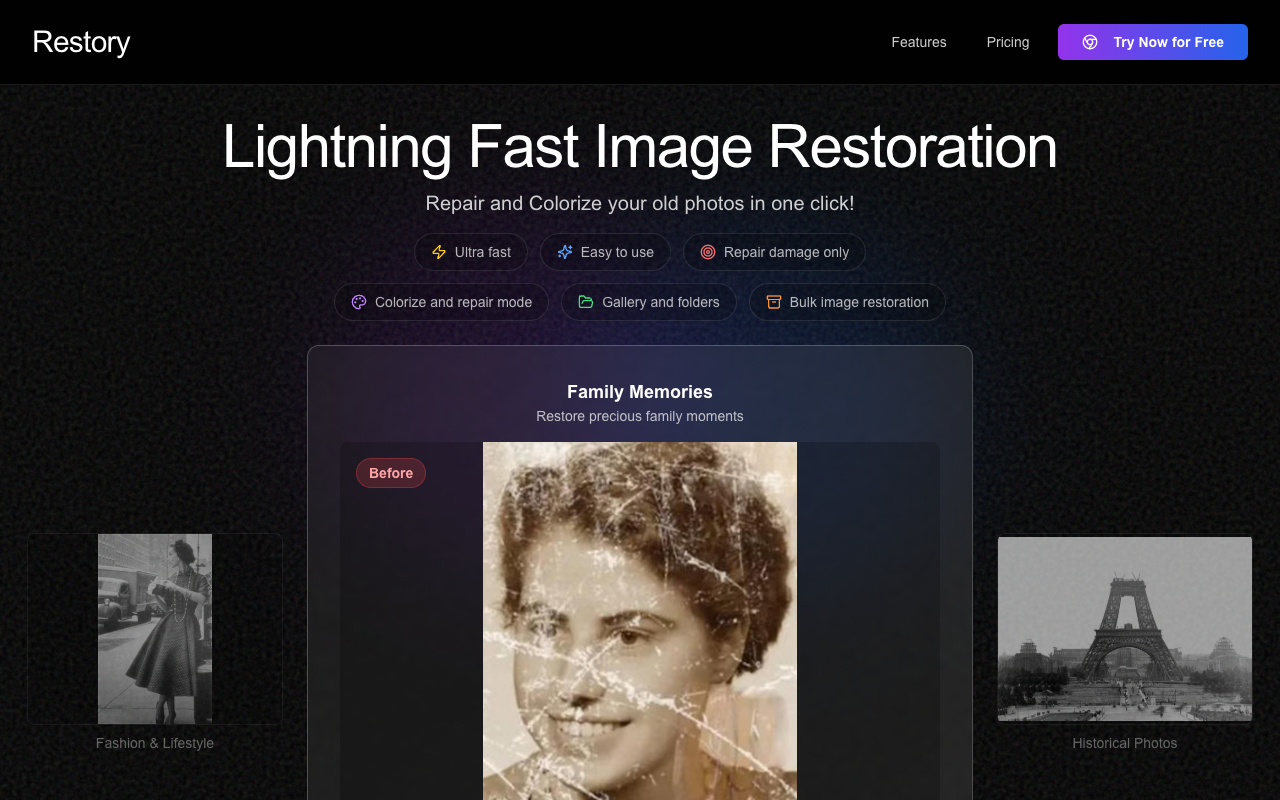 Restory - AI-powered photo restoration to bring your memories back to life