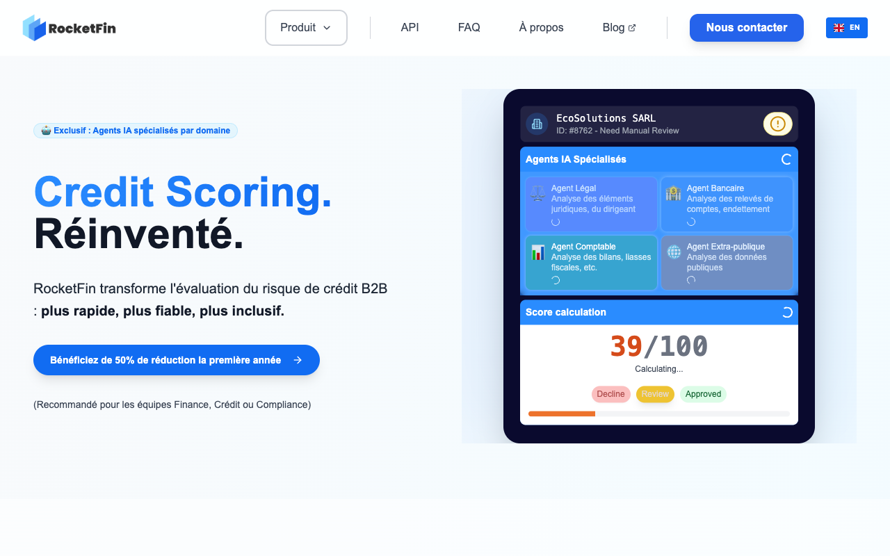 RocketFin - Next Generation AI for B2B Credit Scoring and Risk Assessment