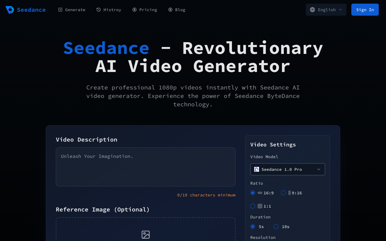 Seedance - An AI video generator that creates 1080p videos with multi-shot storytelling
