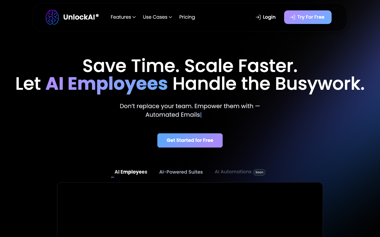UnlockAI - Empower Your Team with AI Employees and Smart Automation