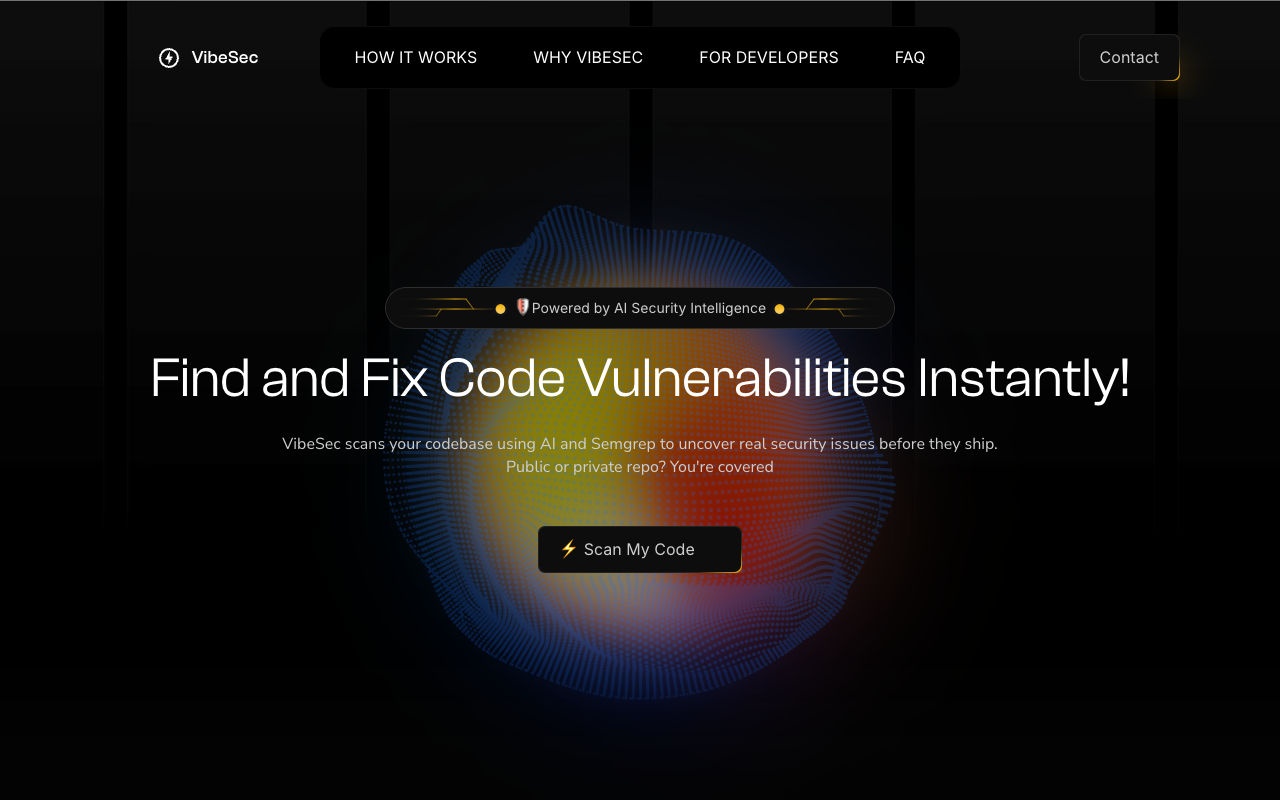 VibeSec - Your AI-powered code security copilot for instant vulnerability scanning