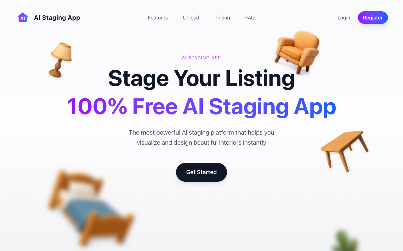 AI Staging App - A simple tool to transform your property listings into stunning spaces