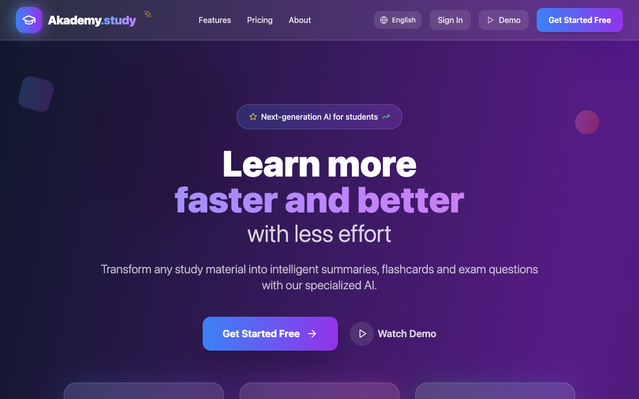 Akademy.study - Learn faster with AI-driven study tools