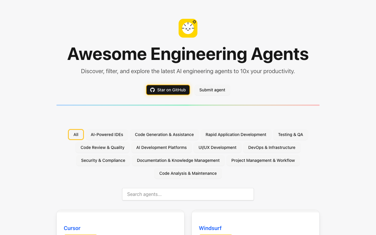 Awesome Engineering Agents - Discover 100+ AI engineering agents to boost your productivity