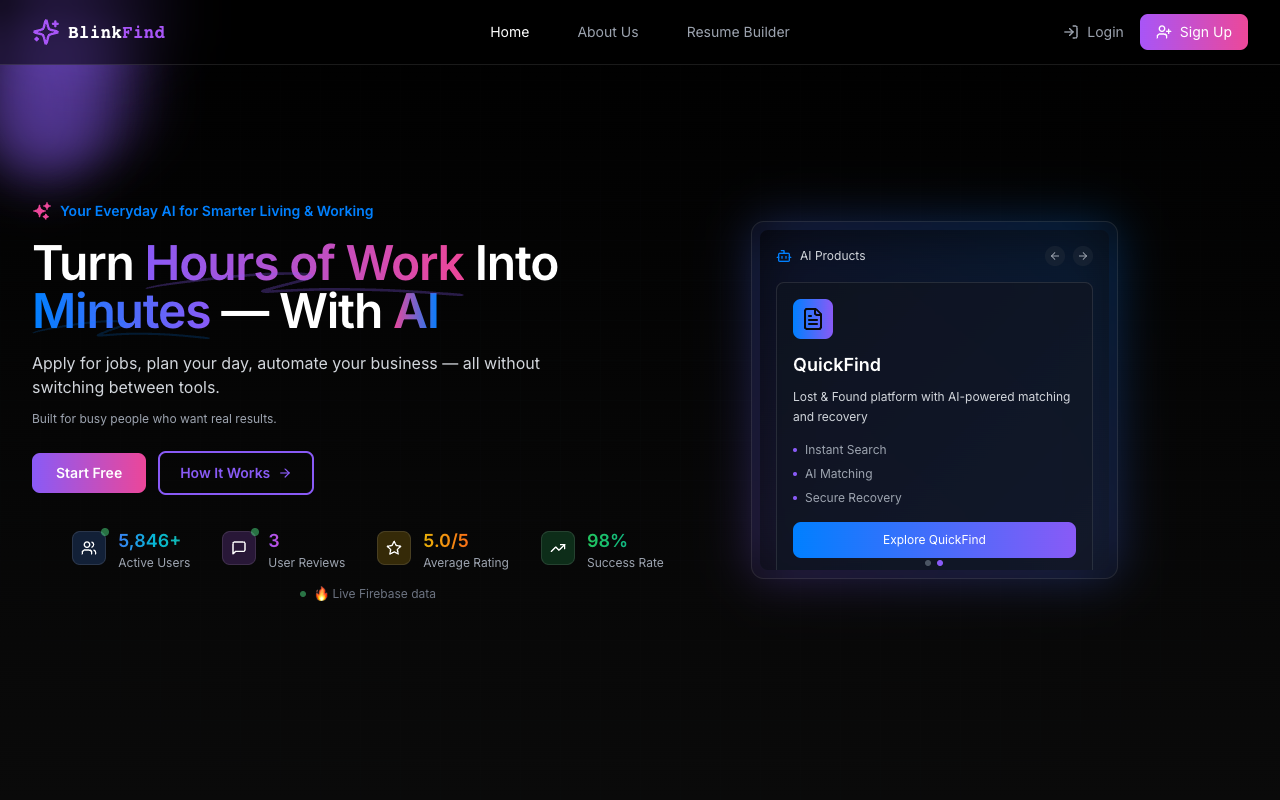 BlinkFind AI - Your AI assistant for job seekers and professionals to get hired