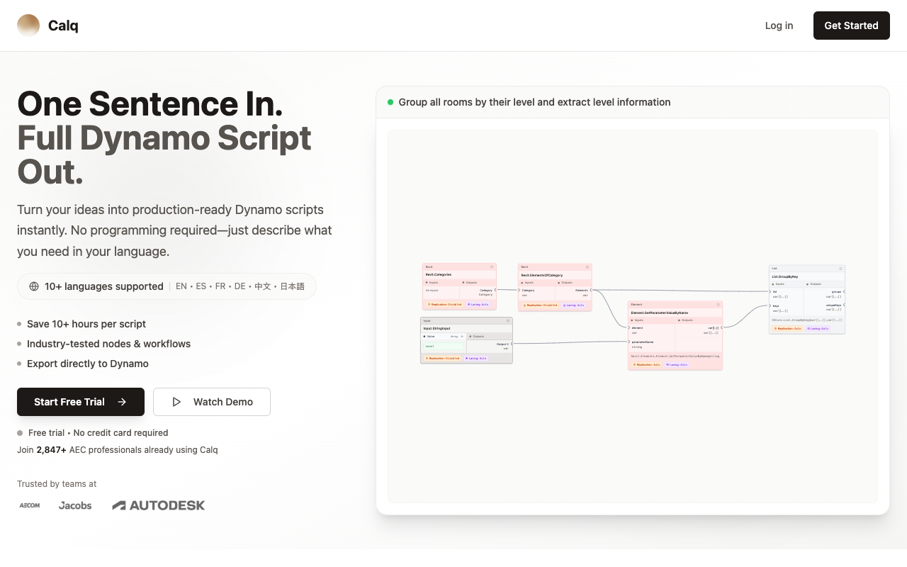 Calq - An AI-powered platform for generating Dynamo scripts for AEC professionals
