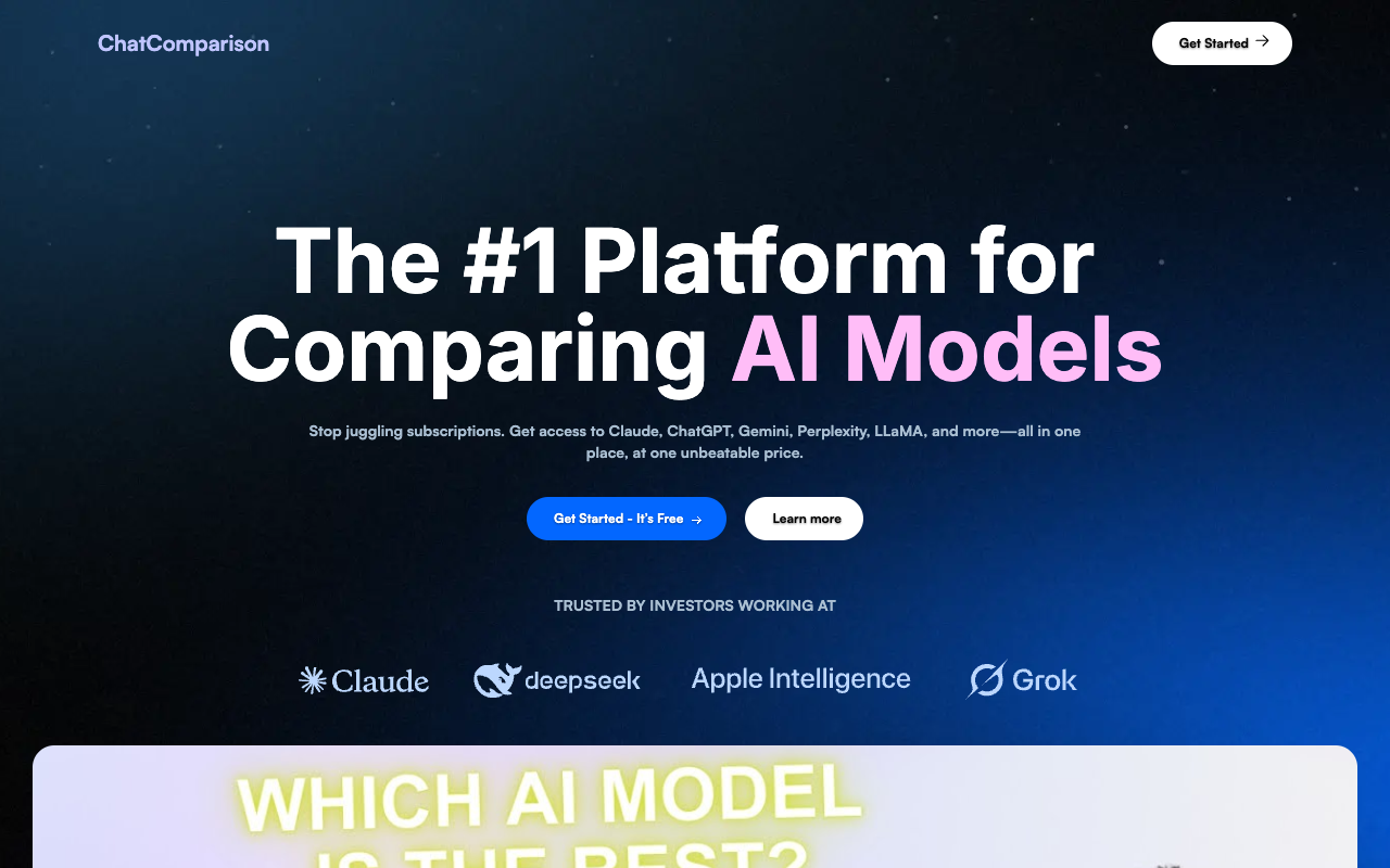 ChatComparison.ai - Compare 40+ AI Models in One Interface