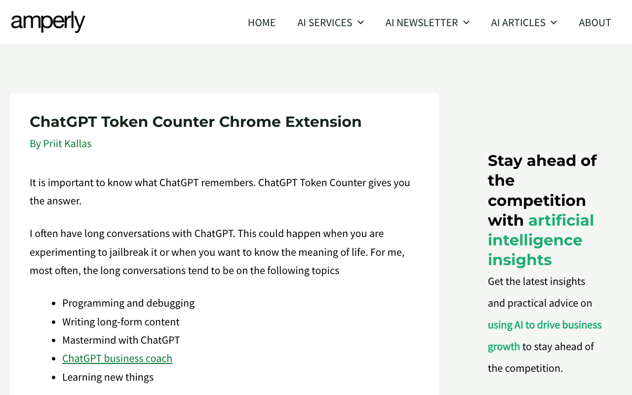 ChatGPT Token Counter - A Chrome Extension to Track Your Conversation Tokens