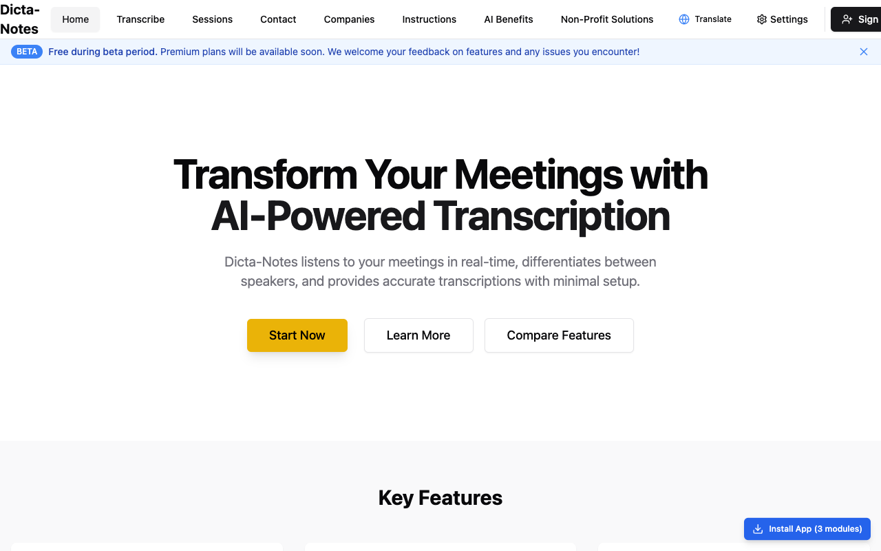 Dicta-Notes - AI transcription tool that identifies speakers and transcribes conversations