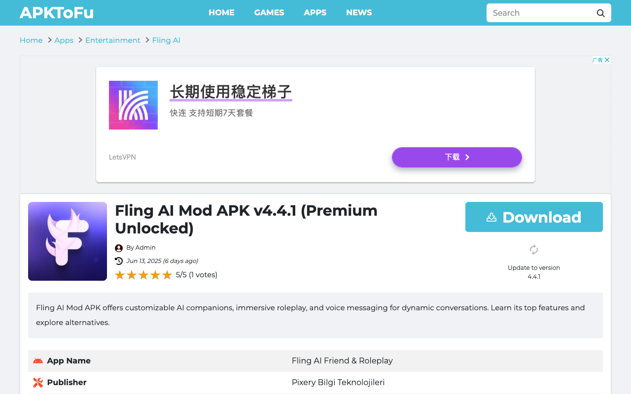 Fling AI - Discover an immersive Android app for AI companions and roleplay adventures