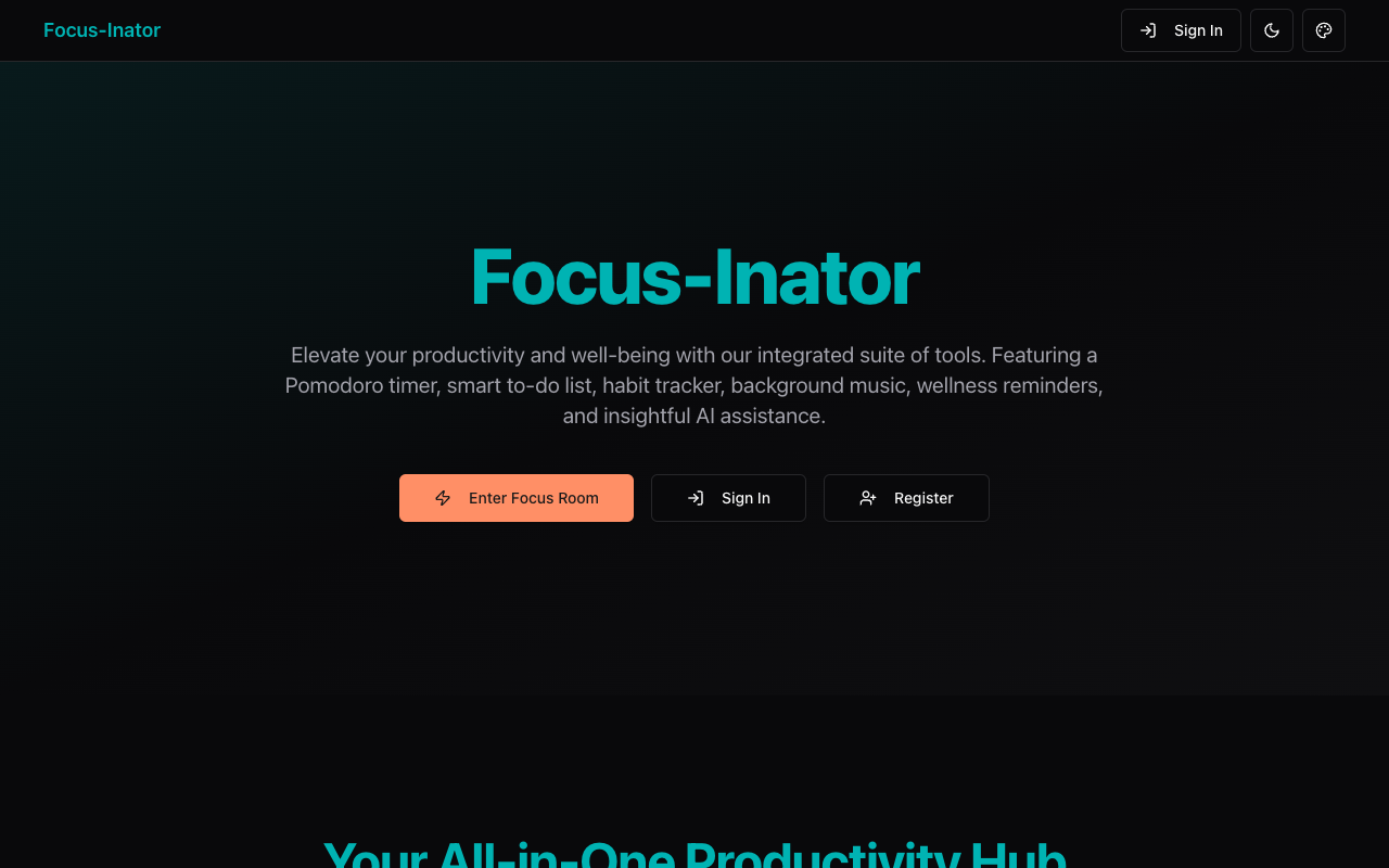 Focus-Inator - Your All-in-One Productivity App for Focus and Relaxation